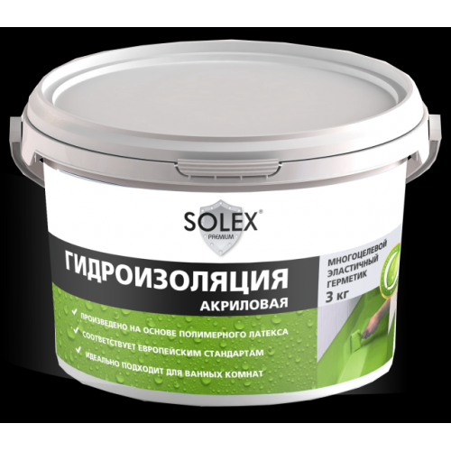 Гидроизоляция  акриловая 3кг SOLEX