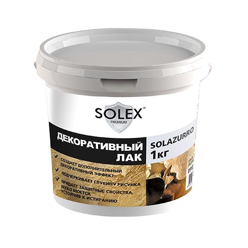 Лак декоративный  Solazurro серебро 1кг SOLEX