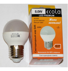Лампа светодиодная Ecola Premium G45 E14 шар 5W 2700K