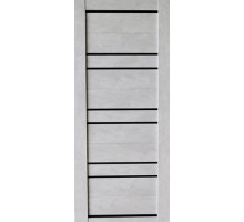 Дверь Ника-13 Бетон снежный  стекло черное