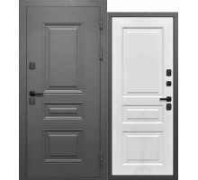 Дверь мет Luxor Termo 7 Букле графит Эмалит белый 860мм Левая