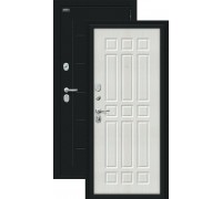 Дверь мет Bravo R-2 Мило 104/52 Bianco Veralinga/Букле черное 205*86 Правая