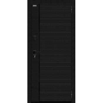 Купить двери недорого межкомнатные и входные по низким ценам в Сарапуле Ижевск Фейерверк красокДверь мет Bravo N-3 Лайнер-3 Black Carbon/Off-white