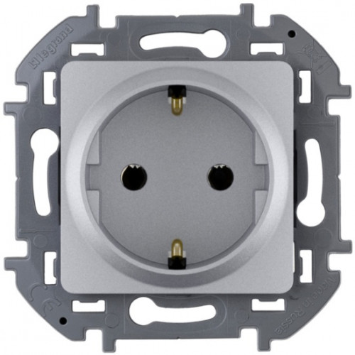 Розетка 2К+З 16А 250В алюминий Legrand INSPIRIA