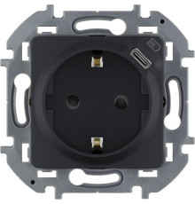 Розетка 2К+З 16А 250В антрацит Legrand INSPIRIA