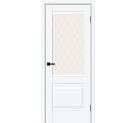 Дверь ДП ПЭТ Прима-3 White Silk White Crystal 