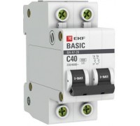 Выключатель автоматический двухполюсный 40А С ВА47-29 4,5кА EKF