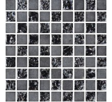 Мозаика шахматка черная, черная матовая 15мм*15мм