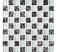 Мозаика шахматка металлик, платина 15мм*15мм