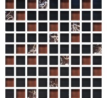 Мозаика черная, коричневая 15мм*15мм