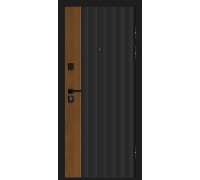 Дверь мет Optim Z-2 9см Вертикаль Белый/Муар черный-Грецкий Орех 