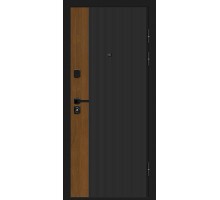 Дверь мет Optim Z-2 9см Вертикаль Белый/Муар черный-Грецкий Орех 