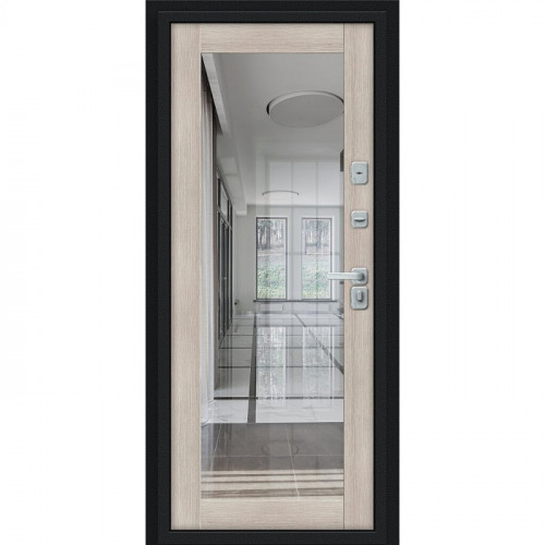 Дверь мет Bravo Thermo-2 Флеш Декор-2 Capp Ver/Букле черное 205*96 Правая