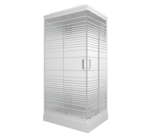 Душ. каб. Квадро 100*80А низ.поддон,Полосы, Белый ДН4