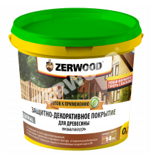 Аквалазурь деревозащита белый 0,9л дуб ZERWOOD