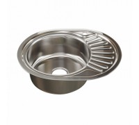 Мойка овал 45*57*0,6/160 левая вып3 1/2+сифон MIXLINE