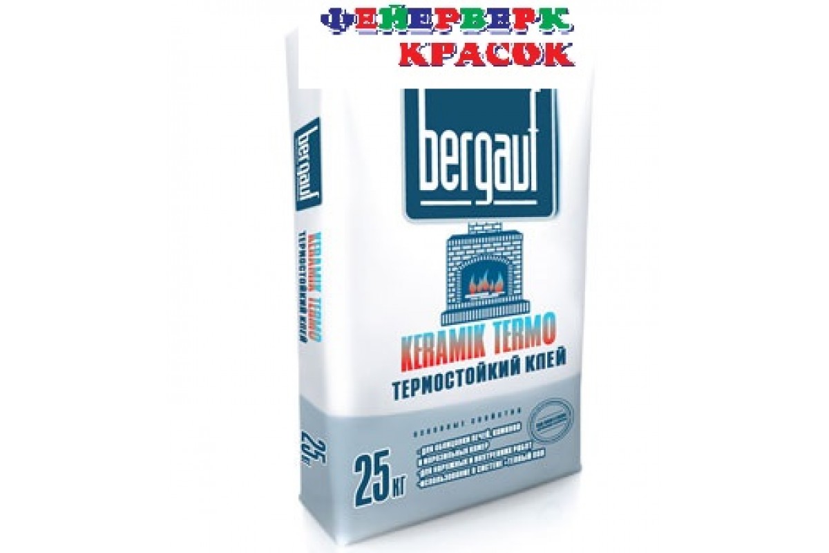 Клей облицовки печей keramik termo 25 кг bergauf