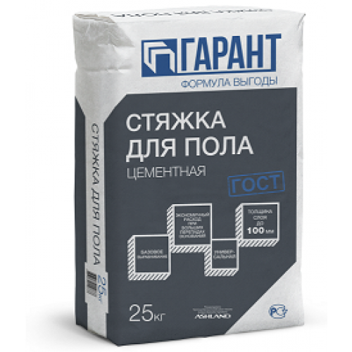 Стяжка цементная для пола ГАРАНТ 25кг Гипсополимер