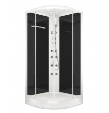 Душ. каб. Domani-Spa Delight Slim 90*90*218см черные стенки, низкий поддон с/элрт
