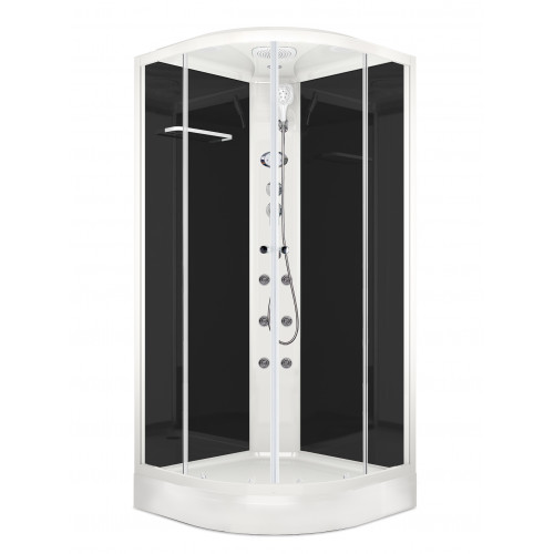 Душ. каб. Domani-Spa Delight Slim 90*90*218см черные стенки, низкий поддон с/элрт