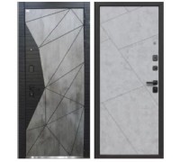 Дверь мет 9см Геометрия Бетон Снежный 860мм Левая