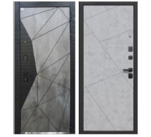 Дверь мет 9см Геометрия Бетон Снежный 860мм Левая