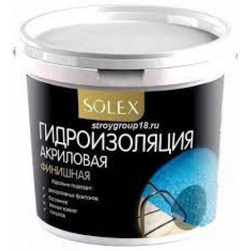 Гидроизоляция финишная акриловая 1кг SOLEX