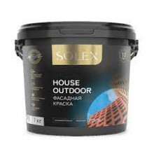 ВД краска SOLEX фасадная HOUSE OUTDOOR 3кг ведро (уп4)