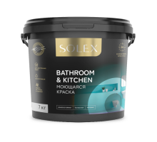 ВД краска SOLEX моющаяся BATHROOM KITCHEN 3кг ведро (уп4)
