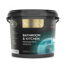 ВД краска SOLEX моющаяся BATHROOM KITCHEN 3кг ведро (уп4)