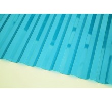 Монолитный поликарбонат бирюза 1050*2000*0,8мм трапеция