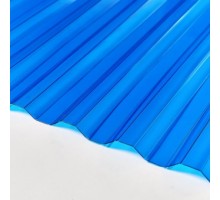 Монолитный поликарбонат синий 1050*2000*0,8мм трапеция