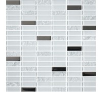 Мозаика белая, платина 15мм*48мм