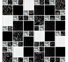 Мозаика белая, черная, платина 48*48мм/23*23мм