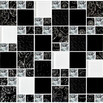Сарапул Ижевск Мозаика белая, черная, платина 48*48мм/23*23ммнапольные покрытия купить цена пороги ламинат линолеум виниловая плитка недорого каталог в наличии сайт ассортимент размеры