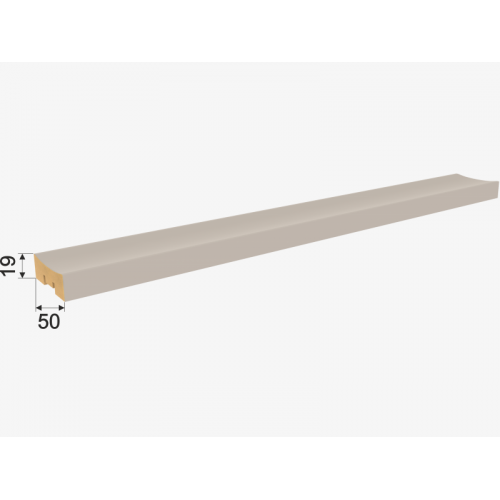 Рейка интерьерная МДФ Планкен Рекесс De Luxe Sandgrau 2700*50*19мм
