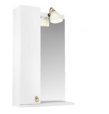 Зеркало Реймс 55 шкафчик свет. полка лев. белый