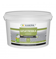 Шпаклевка акриловая универсальная 9кг для вн и нар работ Лакра