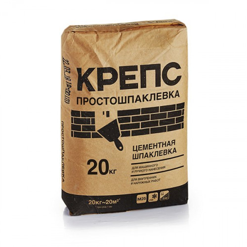Шпаклевка Крепс Простошпаклевка финишная белая цементная 20кг