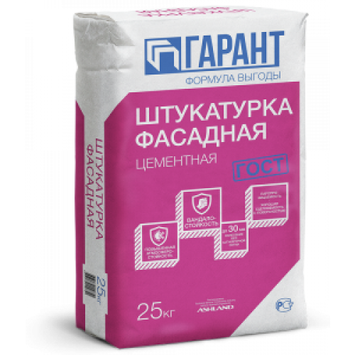 Штукатурка фасадная цементн. Гарант 25кг Гипсополимер