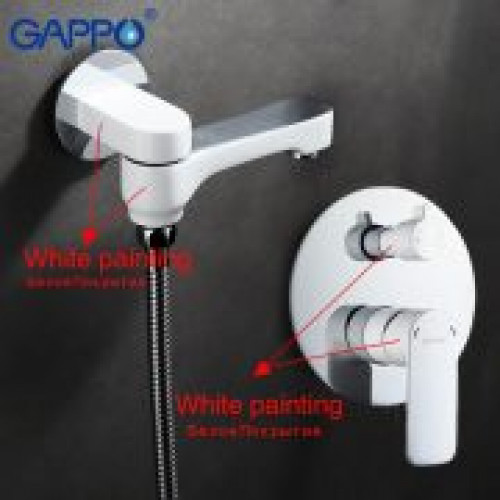 Душевой гарнитур встроен. смеситель 3-функ GAPPO белый/хром G7148-8