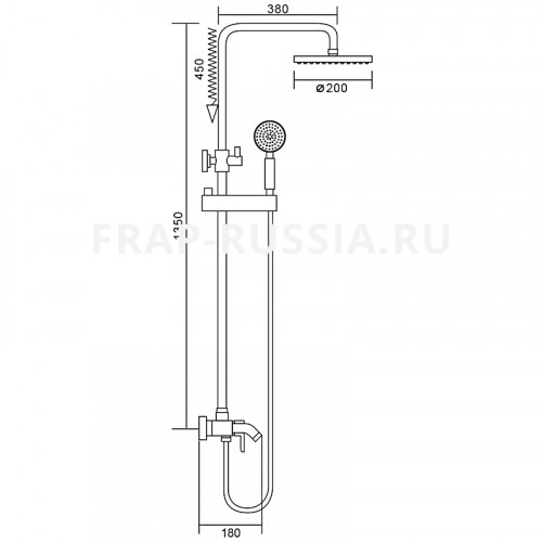 Душевой гарнитур со смесителем FRAP F2416