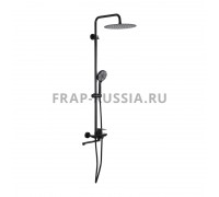 Душевая система FRAP F24806-6 черный, верхний душ, душевая лейка