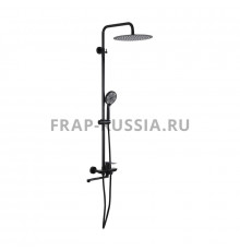 Душевая система FRAP F24806-6 черный, верхний душ, душевая лейка