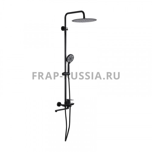 Душевая система FRAP F24806-6 черный, верхний душ, душевая лейка