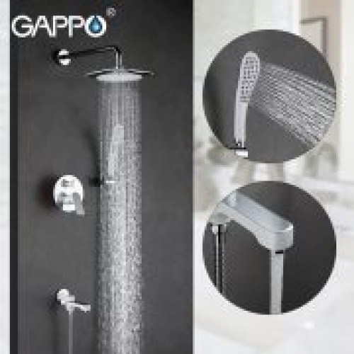 Душевой гарнитур встроен. смеситель 3-функ GAPPO белый/хром G7148-8