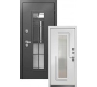 Дверь мет Luxor Termo 7 Букле графит Эмалит белый 860мм Левая