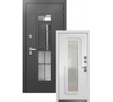 Дверь мет Luxor Termo 7 Букле графит Эмалит белый 860мм Левая