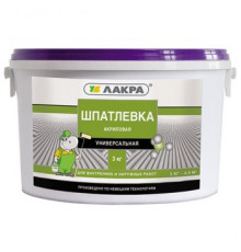 Шпаклевка акриловая универсальная 1,5кг для вн и нар работ Лакра