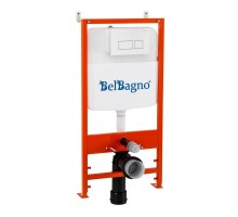 Инсталляция для подвесного унитаза BelBagno+кнопка смыва бел